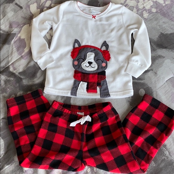 Carter's Other - Carters, fleece dog and buffalo plaid pajamas
